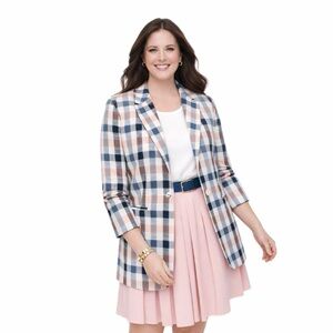 Talbots, cotton blend Preppy Plaid Blazer, Size 16